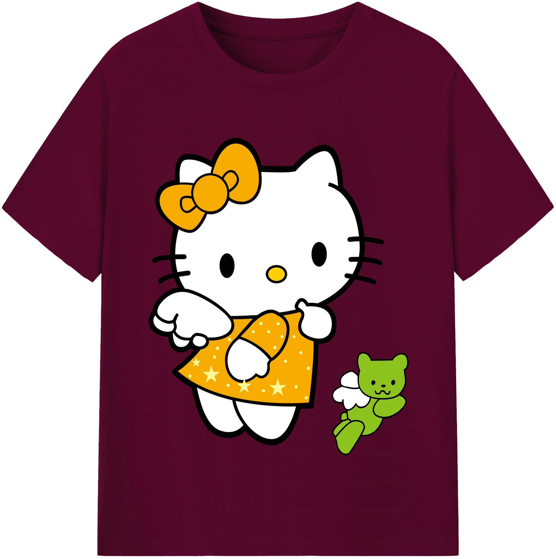（画像用） Hello Kitty ハローキティ レディースカジュアルプリントTシャツ（綿100％）
